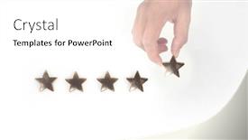  Presentation with five stars - Presentation design with rise-on-increasing-five-stars background and a white colored foreground