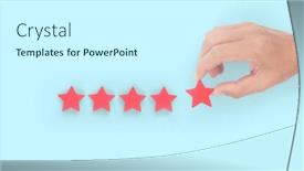  Presentation with five stars - Presentation theme featuring rise-on-increasing-five-stars background and a cool aqua colored foreground