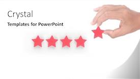  Presentation with five stars - PPT theme with rise-on-increasing-five-stars and a white colored foreground