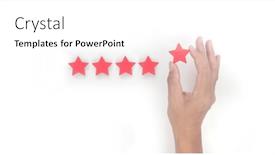  Presentation with five stars - PPT theme featuring rise-on-increasing-five-stars and a white colored foreground