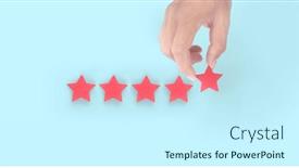  Presentation with five stars - Theme having rise-on-increasing-five-stars background and a cool aqua colored foreground