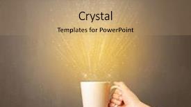  Presentation with tea - Slide deck enhanced with rise shine - young female hand holding tea background and a coral colored foreground