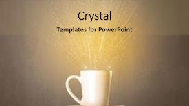  Presentation with tea - PPT layouts consisting of rise shine - young female hand holding tea background and a coral colored foreground