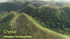  Presentation with green-hills - Slide deck having rise-up-aerial-green-grass background and a tawny brown colored foreground