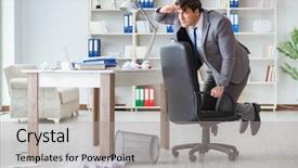  Presentation with fun work - Slide set with rise victory - businessman having fun taking background and a light gray colored foreground