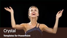  Presentation with glamour - Presentation theme featuring rise victory - people happiness holidays and glamour background and a tawny brown colored foreground