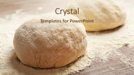  Presentation with pizza pasta dough for bread - Slide deck consisting of risen - dough balls for pizza background and a  colored foreground
