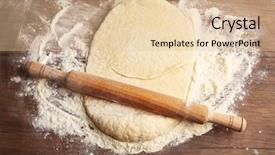  Presentation with dough - Presentation design with risen - dough for pizza and rolling-pin background and a lemonade colored foreground