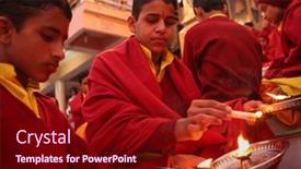  Presentation with india ganges - PPT layouts having rishikesh-india-january-19-hindu background and a wine colored foreground