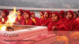  Presentation with india ganges - PPT theme enhanced with rishikesh-india-january-19-hindu background and a coral colored foreground