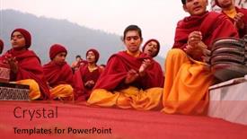  Presentation with india ganges - Amazing slides having rishikesh-india-january-19-hindu backdrop and a red colored foreground