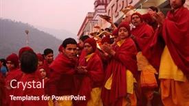  Presentation with india ganges - Presentation consisting of rishikesh-india-january-19-hindu background and a tawny brown colored foreground