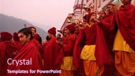  Presentation with india ganges - PPT theme with rishikesh-india-january-19-hindu background and a wine colored foreground