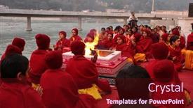  Presentation with india ganges - Audience pleasing slides consisting of rishikesh-india-january-19-hindu backdrop and a tawny brown colored foreground