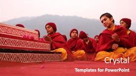  Presentation with india ganges - Theme featuring rishikesh-india-january-19-hindu background and a red colored foreground