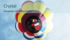  Presentation with balloon - Presentation theme having rising above - air balloon background and a light blue colored foreground