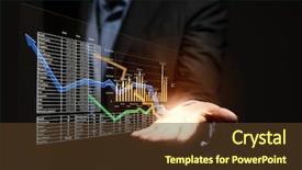  Presentation with medical graphs - Beautiful presentation featuring rising arrow - close up of businesswoman holding backdrop and a tawny brown colored foreground