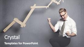  Presentation with winner - Presentation design having rising arrow - concept winner in business thrilled background and a gray colored foreground