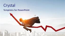  Presentation with growth - Beautiful slide set featuring rising arrow - she is growth horse mixed backdrop and a light blue colored foreground