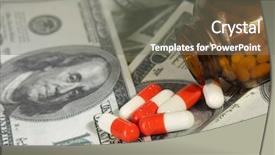  Presentation with cost - PPT theme enhanced with rising costs - cost of healthcare closeup background and a gray colored foreground