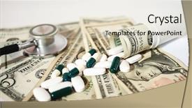  Presentation with health cost - Presentation theme having rising costs - high cost of health background and a soft green colored foreground