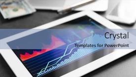  Presentation with tablets wood table tablet white - Amazing slide deck having rising costs - tablet with stock data backdrop and a light blue colored foreground