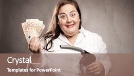  Presentation with fuel - Cool new slides with rising costs obesity - woman holding a fuel pump backdrop and a violet colored foreground