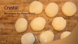  Presentation with yeast - Slide set enhanced with rising on bakery kitchen table background and a gold colored foreground