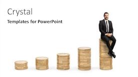  Presentation with piles - Presentation design having rising-piles-of-coins background and a white colored foreground