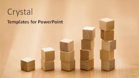  Presentation with square - Cool new slide set with rising-small-wooden-square-blocks backdrop and a  colored foreground