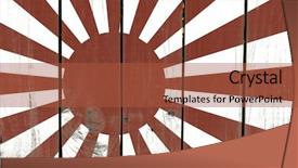  Presentation with army - Slide deck having rising sun flag on wooden background and a red colored foreground