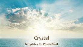  Presentation with sea sun - Cool new slide deck with rising sun on the horizon backdrop and a cream colored foreground