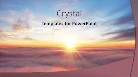  Presentation with earth rising sun illustration - Slide deck enhanced with rising-sunset-above-the-clouds background and a light blue colored foreground