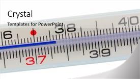  Presentation with temperature - PPT layouts featuring rising temperature - fever thermometer and tablets symbol background and a white colored foreground