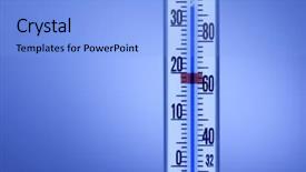  Presentation with temperature - Presentation theme with rising temperature - thermometer on blue background background and a light blue colored foreground