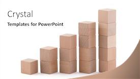  Presentation with square - PPT theme with rising-wooden-square-blocks background and a  colored foreground