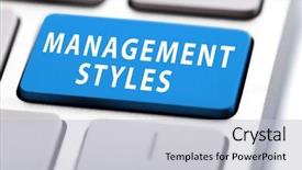  Presentation with management - Beautiful slide deck featuring risk administration - management styles button on keyboard backdrop and a light gray colored foreground