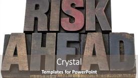  Presentation with risk - Cool new presentation with risk-ahead-isolated-words backdrop and a gray colored foreground