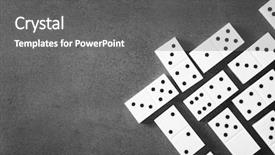  Presentation with risk - Cool new slide deck with risk block stack - heap of dominoes on grey backdrop and a  colored foreground