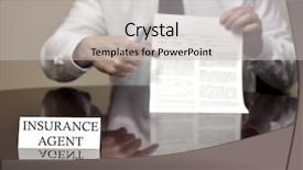  Presentation with insurance - Beautiful theme featuring risk company - insurance agent sitting at desk backdrop and a light gray colored foreground