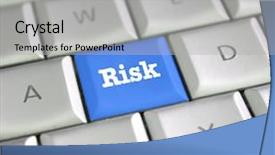  Presentation with risk - Amazing PPT theme having risk computer key backdrop and a light gray colored foreground