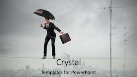  Presentation with balance - Colorful PPT layouts enhanced with tightrope - businessman keeping his balance backdrop and a light gray colored foreground