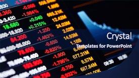  Presentation with market risk - Audience pleasing PPT theme consisting of stock market data on screen backdrop and a navy blue colored foreground