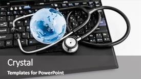  Presentation with globe - Cool new theme with risk heat map - glass globe and stethoscope backdrop and a dark gray colored foreground