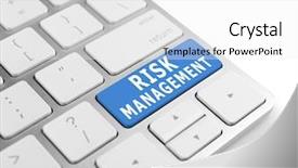  Presentation with risk management - PPT theme having risk management button on keyboard background and a white colored foreground