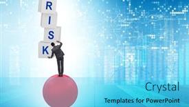  Presentation with risk management - PPT layouts with risk-management-concept-with-balancing background and a cyan colored foreground