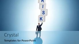  Presentation with risk management - Theme featuring risk-management-concept-with-balancing background and a light blue colored foreground