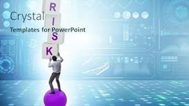  Presentation with risk management - Slide deck having risk-management-concept-with-balancing background and a cool aqua colored foreground