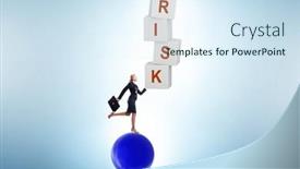  Presentation with risk management - PPT layouts featuring risk-management-concept-with-balancing background and a sky blue colored foreground