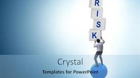  Presentation with risk management - PPT theme having risk-management-concept-with-balancing background and a light blue colored foreground